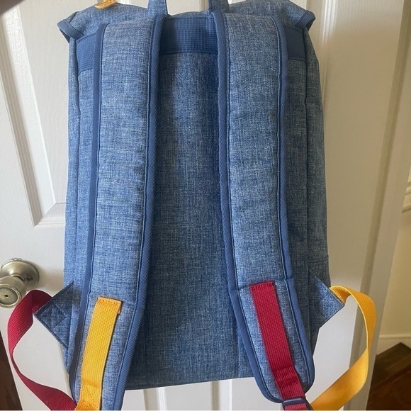 Herschel Supply & Co Y2K Backpack Yin Yang Pattern Vintage Blue Red Yellow - Picture 3 of 16